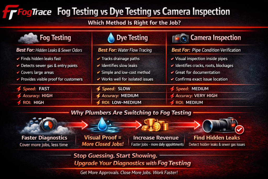 plumbing smoke testing vrs dye testing