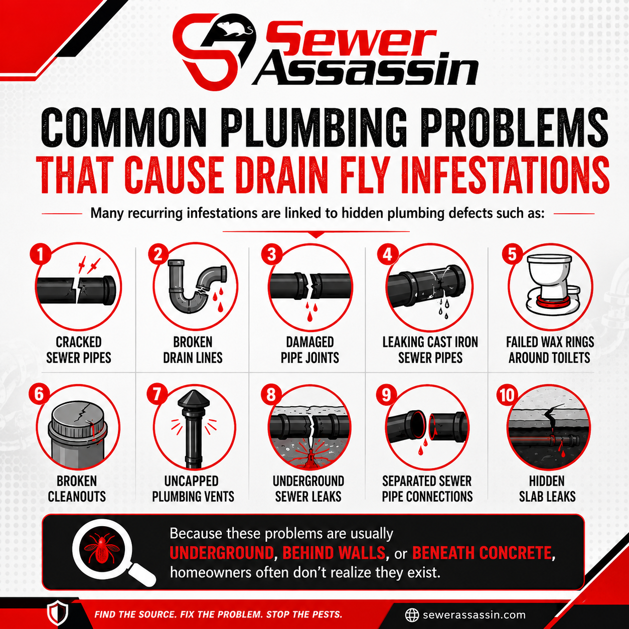 what plumbing problems cause drain flie